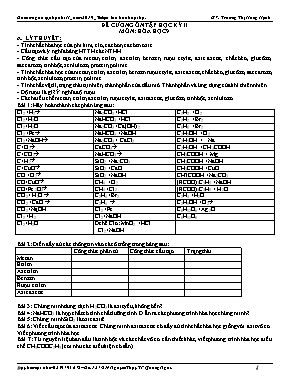 Đề cương ôn tập học kỳ II môn Hóa học 9 - Trương Thị Hồng Hạnh